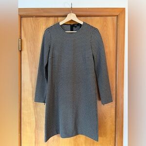 Theory Gray/Black Zip Back Knit Dress Houndstooth Long Sleeve (NWT) Size 4